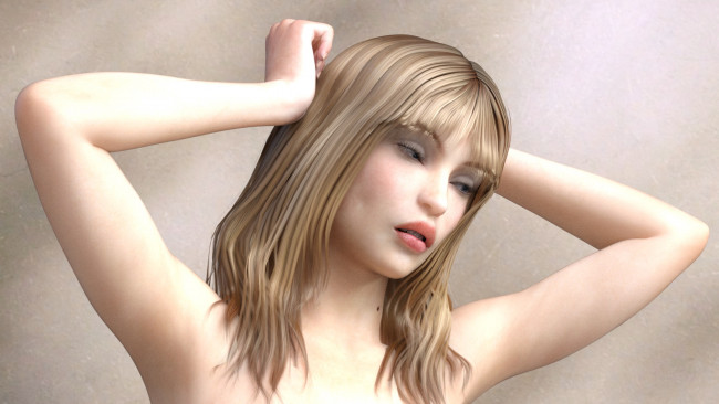 Обои картинки фото 3д графика, портрет , portraits, взгляд, девушка, фон