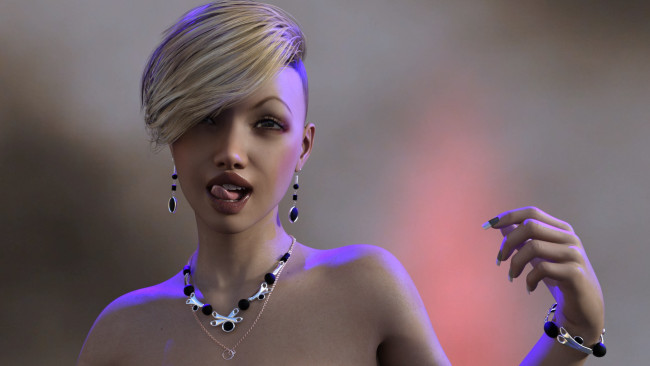 Обои картинки фото 3д графика, портрет , portraits, взгляд, фон, девушка