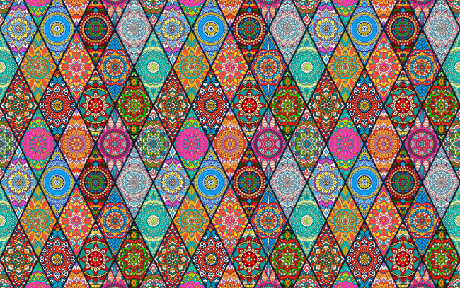Обои картинки фото векторная графика, графика , graphics, узоры, ромбы, цветы