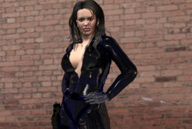 Обои картинки фото 3д графика, люди , people, взгляд, фон, девушка