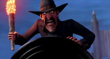 Картинка мультфильмы free+birds шляпа мужчина крик факел пламя