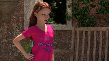 Картинка 3д+графика люди+ people девушка фон взгляд