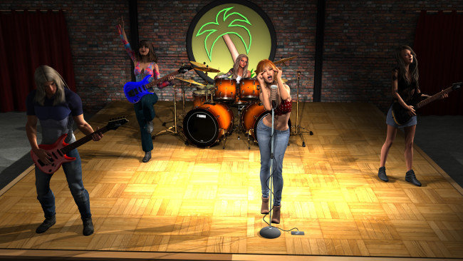 Обои картинки фото 3д графика, люди , people, взгляд, фон, девушки