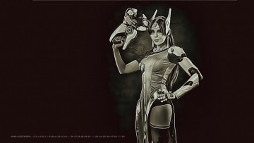 Картинка календари компьютерный+дизайн calendar черный женщина взгляд оружие копслей девушка 2019