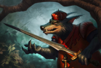 Картинка рисованное кино +мультфильмы волк меч униформа