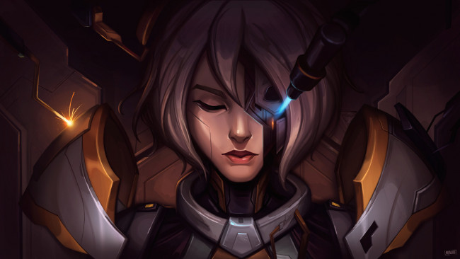 Обои картинки фото видео игры, league of legends, девушка, лицо, броня, irelia