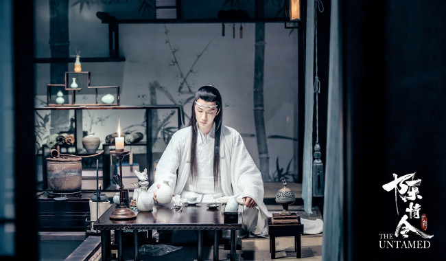 Обои картинки фото кино фильмы, the untamed, лань, ванцзи, стол, вино