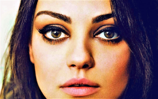 Обои картинки фото девушки, mila kunis, шатенка, лицо