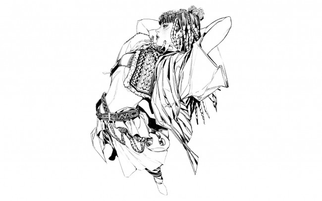 Обои картинки фото рисованное, люди, девушка, наряд