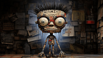 Картинка фэнтези роботы +киборги +механизмы нейросети графика нейроарт ai art нейронные сети рисунки нейро искусство