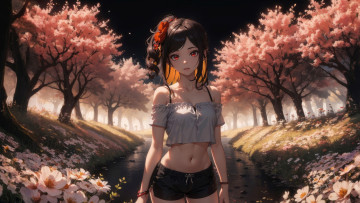 обоя аниме, пейзажи,  природа, нейросети, графика, нейроарт, ai, art, нейронные, сети, рисунки, нейро, искусство, нейрографика, graphics, neuroart, neural, networks, drawings, neuro, neurography