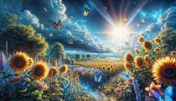 Картинка рисованное природа пейзаж