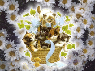 Картинка рисованные животные коты