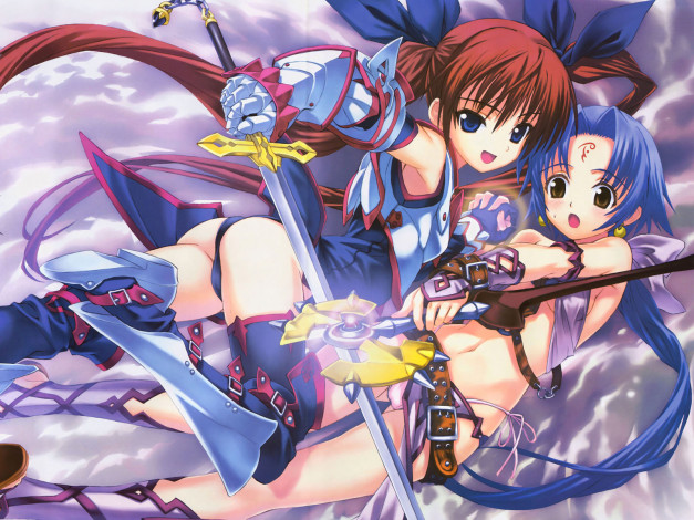 Обои картинки фото аниме, weapon, blood, technology