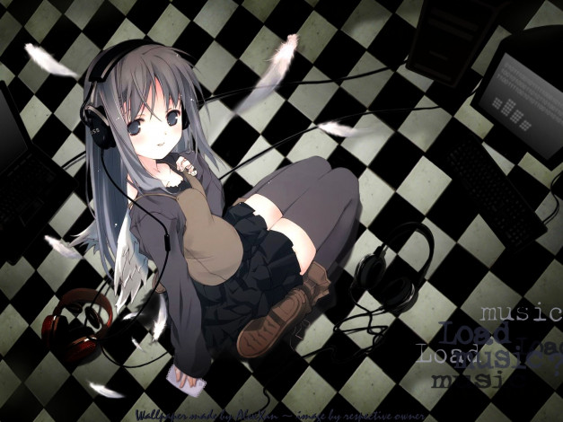 Обои картинки фото аниме, headphones, instrumental