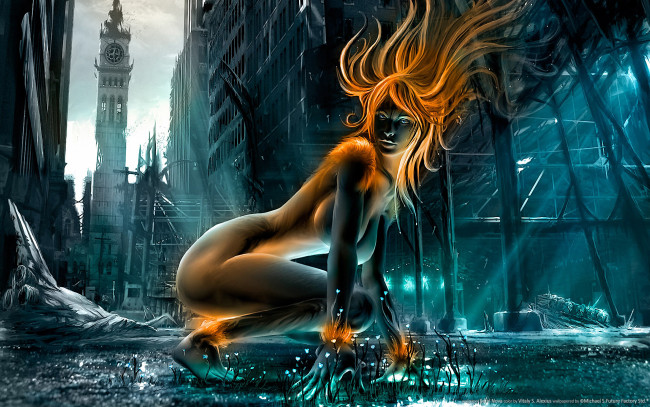 Обои картинки фото feral, nova, фэнтези, девушки