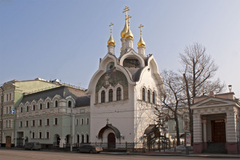 Картинка патриаршее подворье свято троицкого серафимо дивеевского женского монастыря города православные церкви монастыри дерево дорога небо церковь