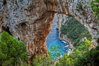 Картинка остров капри природа побережье скала море