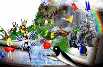 Картинка дюймовочка мультфильмы unknown разное жаба эльф крот ласточка