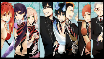 Картинка аниме ao no exorcist экзорцисты демоны друзья