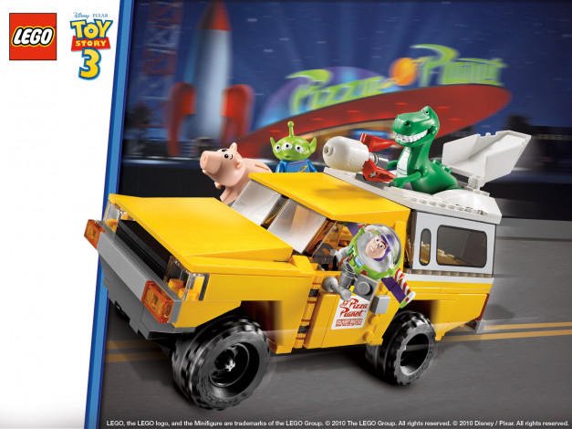 Обои картинки фото бренды, lego, дракон, поросенок, автомобиль