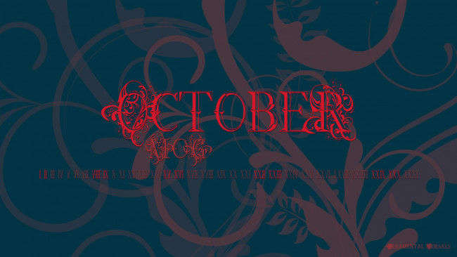 Обои картинки фото календари, рисованные, векторная, графика, синий, октябрь