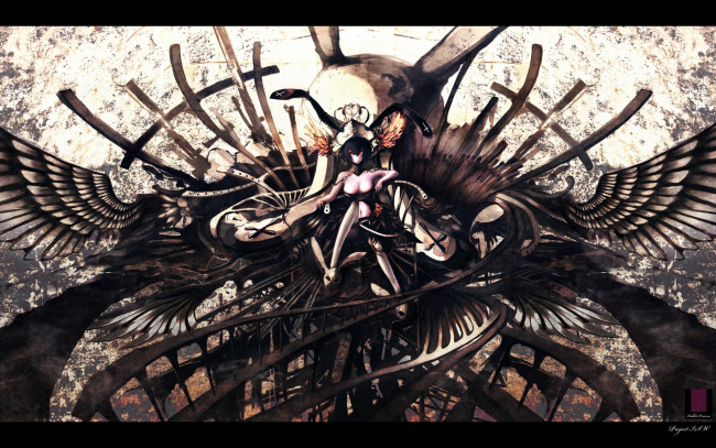 Обои картинки фото аниме, touhou, демон, мертвай, кролик