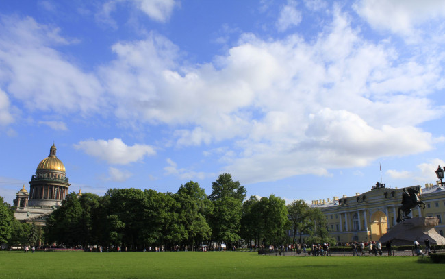 Обои картинки фото города, санкт, петербург, петергоф, россия, исаакиевский, собор