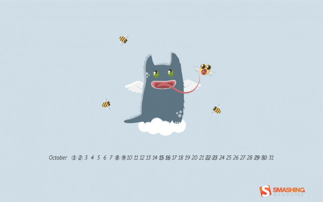 Обои картинки фото календари, рисованные, векторная, графика, монстр, пчелы