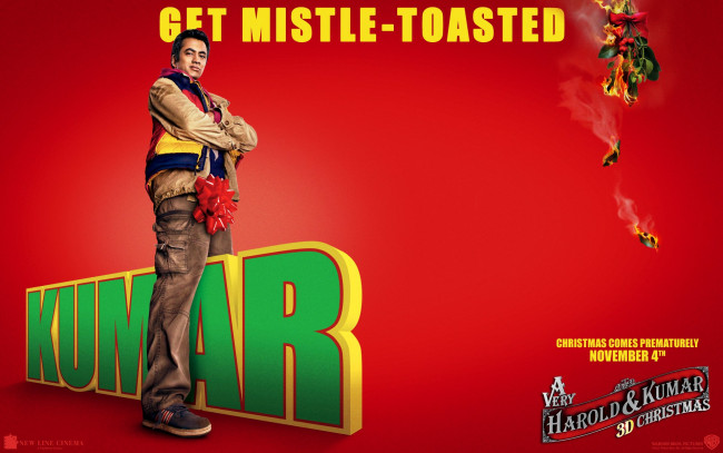Обои картинки фото very, harold, and, kumar, 3d, christmas, кино, фильмы, бант