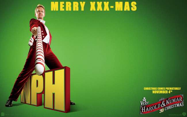 Обои картинки фото very, harold, and, kumar, 3d, christmas, кино, фильмы, бабочка