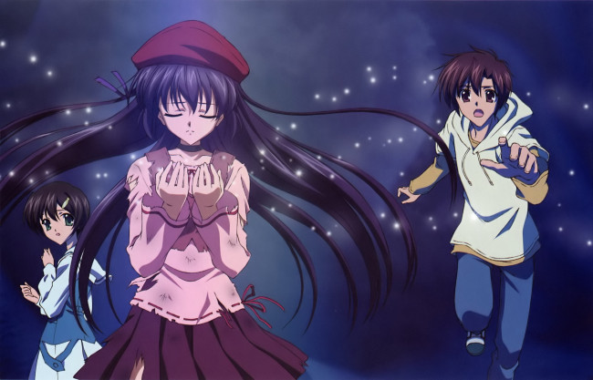 Обои картинки фото аниме, sola, девушки, парень