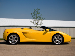 Картинка автомобили lamborghini галлардо желтый gallardo spyder кабриолет