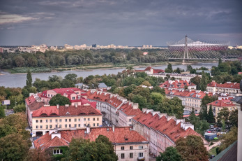 Картинка города варшава польша стадион дома панорама