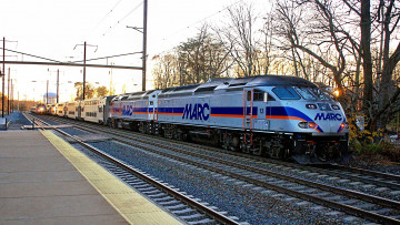 Картинка техника поезда рельсы железная дорога локомотив состав вагоны