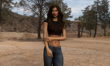 Картинка 3д+графика люди+ people фон взгляд девушка