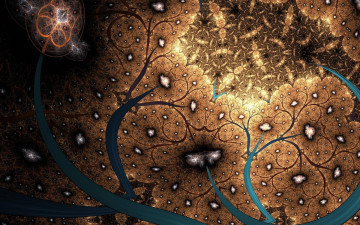 Картинка 3д+графика абстракция+ abstract абстракция цветы отростки ветки лиана