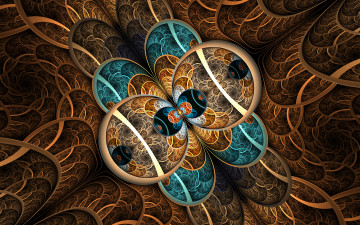 Картинка 3д+графика фракталы+ fractal цвета фон узор