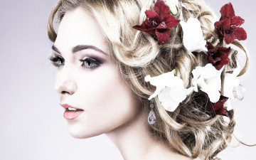 Картинка девушки -unsort+ лица +портреты прическа цветы макияж взгляд волосы красивая модель девушка