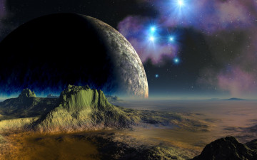 Картинка космос арт поверхность планеты