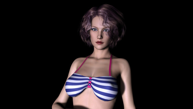 Обои картинки фото 3д графика, люди , people, взгляд, девушка, фон