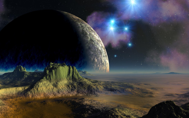 Обои картинки фото космос, арт, поверхность, планеты