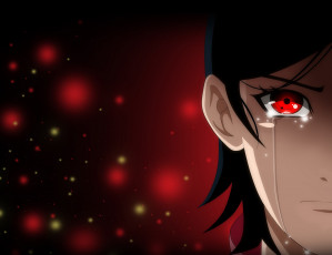 Картинка аниме naruto sharingan sarada uchiha ichata art взгляд слёзы девочка