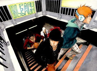 Картинка аниме bleach yasutora sado uryuu ishida renji abarai anime парни ichigo kurosaki ikkaku madarame