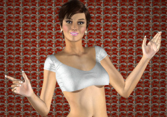 Картинка 3д+графика люди+ people девушка фон взгляд