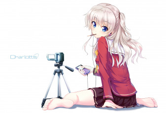Картинка аниме charlotte sora from france tomori nao телефон видеокамера девочка арт