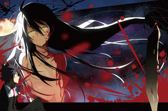Картинка аниме unknown +другое арт страх парень кровь девушка