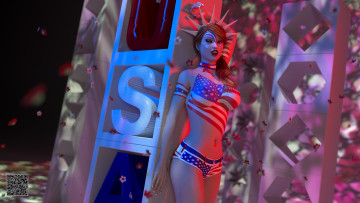 Картинка 3д+графика люди+ people фон взгляд девушка