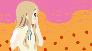 Картинка векторная+графика дети+ children девушка взгляд фон клубника ноты