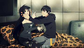 Картинка разное арты парень аниме девушка арт